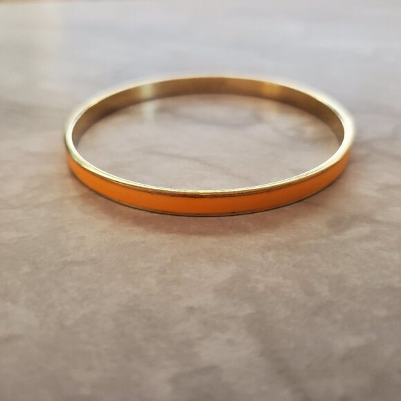 J. Crew Jewelry - 🧡 Vintage 2000's 00's Y2K J.Crew bright Orange Enamal Skinny Bangle Bracelet 🧡